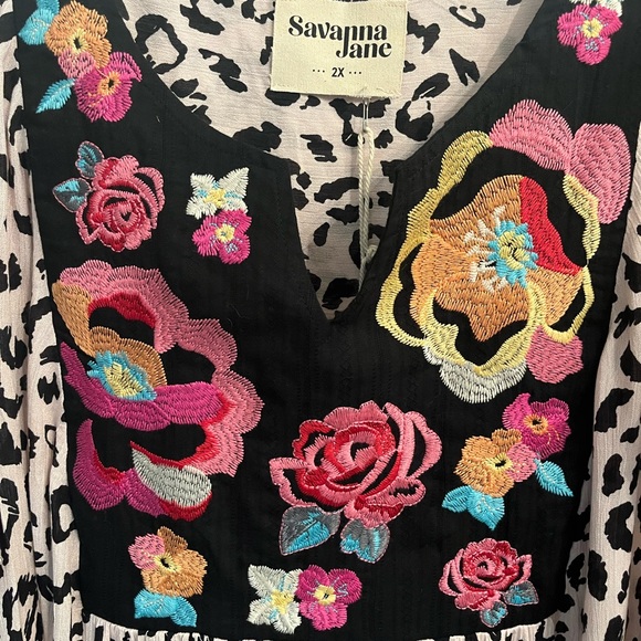 NWT Savanna Jane Flowy Flutter Sleeve Shirt Size 2X - Picture 11 of 11